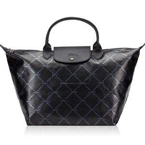 Longchamp LM Metal Black Medium with Small Handle